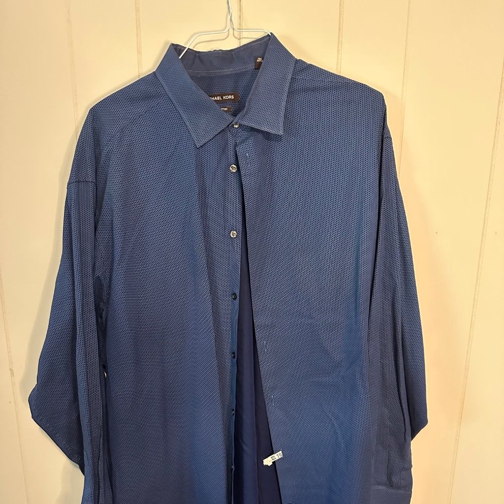 Michael Kors Big and Tall Blue Button up shirt